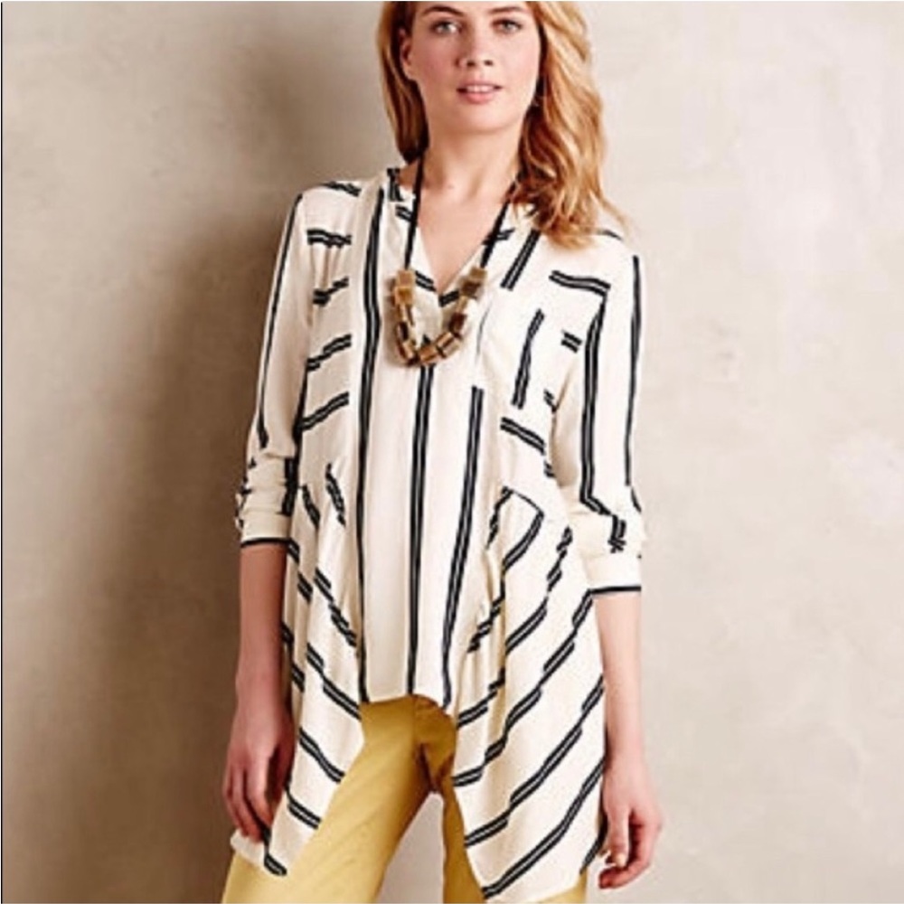 Maeve Laiken Henley Striped Top